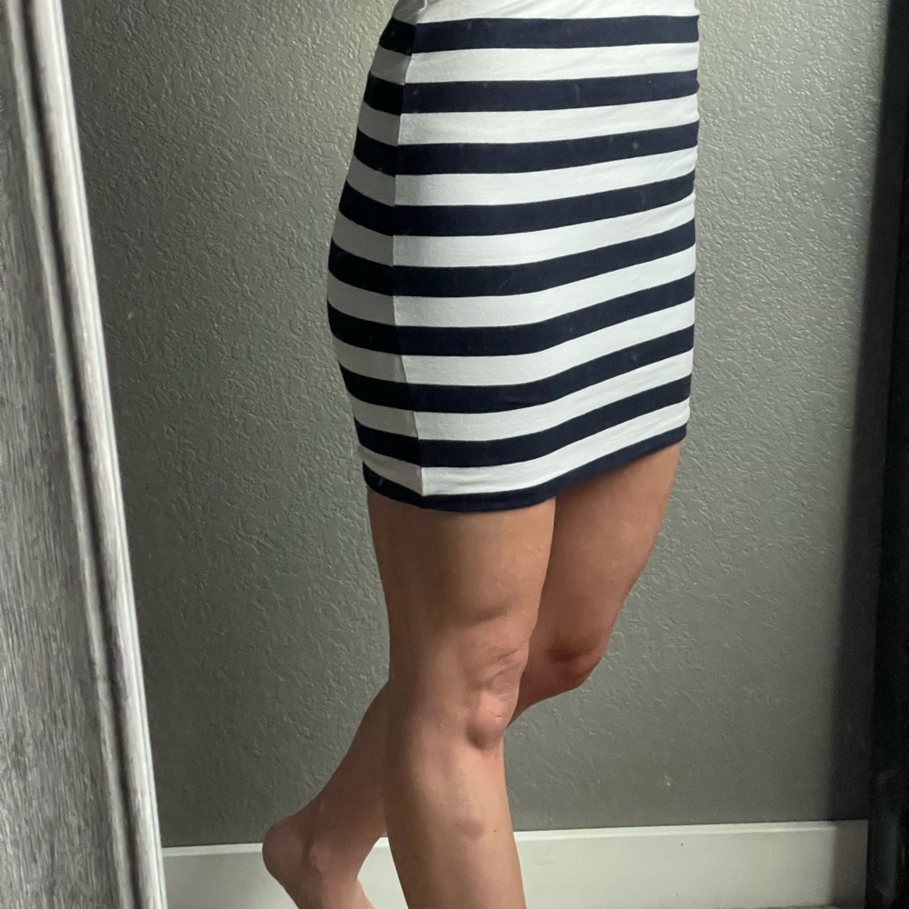 H&M Blue and White Mini Skirt- XS
